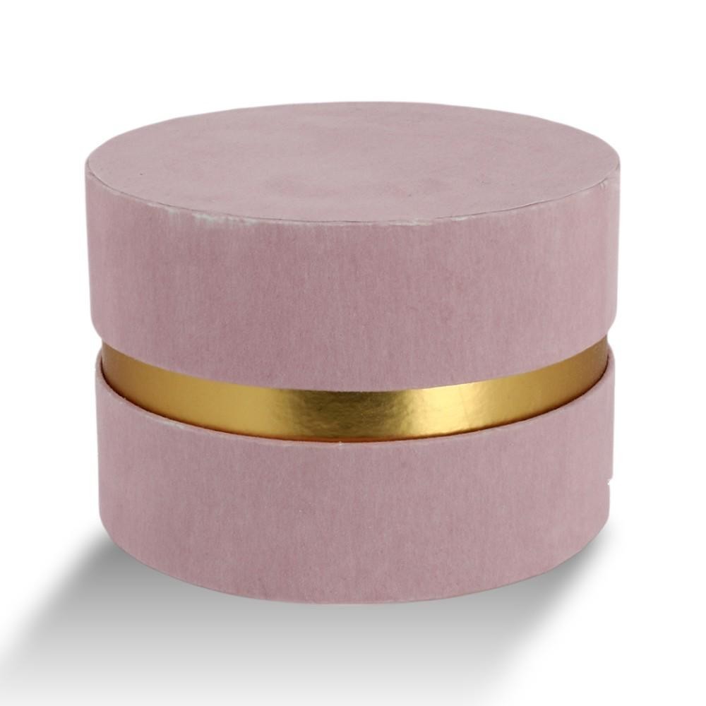 SCATOLA TONDA D13 H9 CIPRIA VELLUTO MARTELLATO